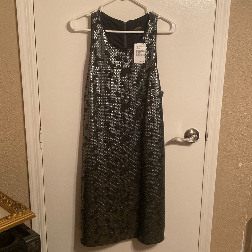 Grey metallic Dress by Shelli Segal NWT